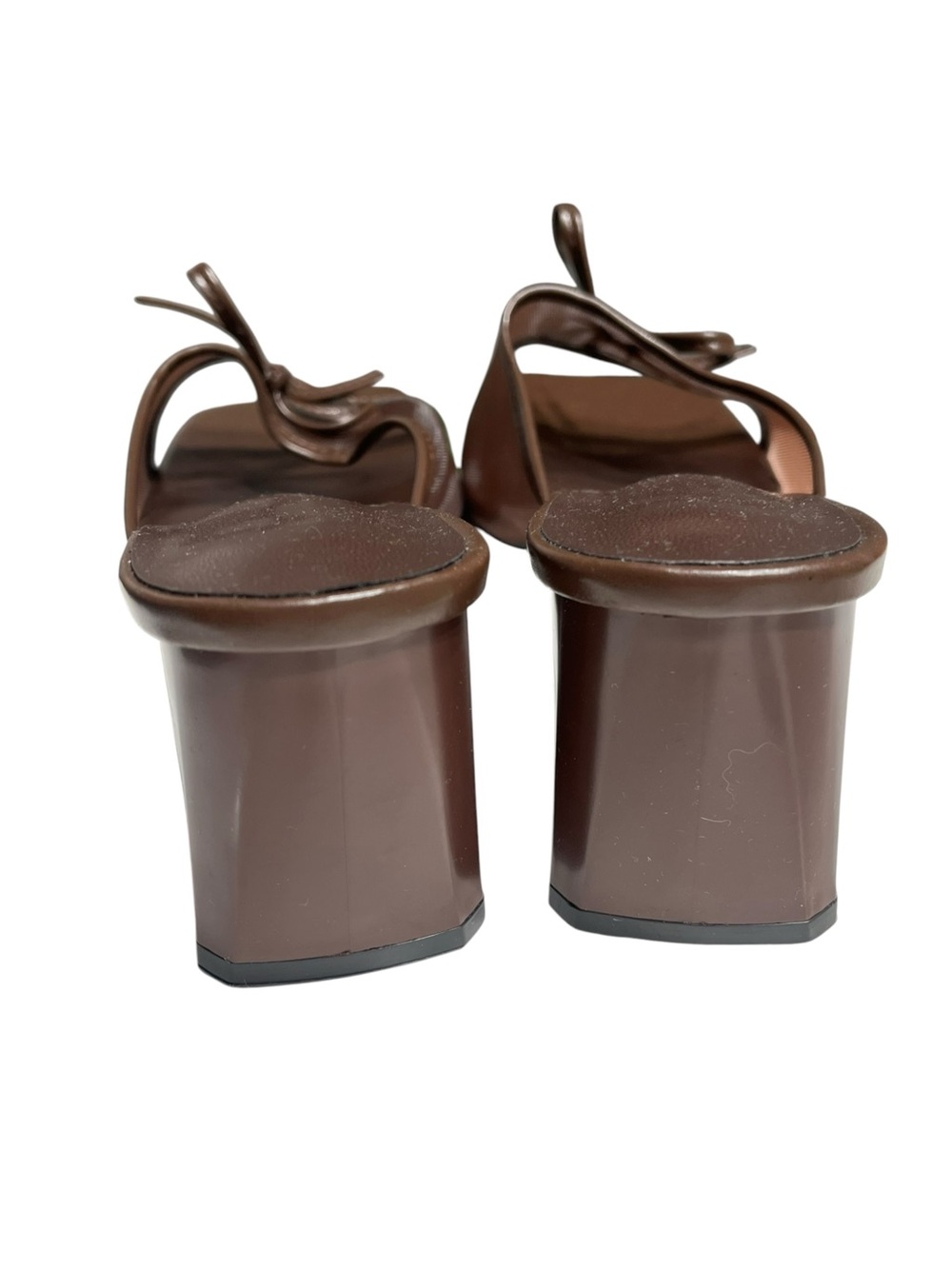 NWOT Brown Mesh Square Toe Mules w/Block Heels - Size 41/Size 10 - Picture 7 of 9